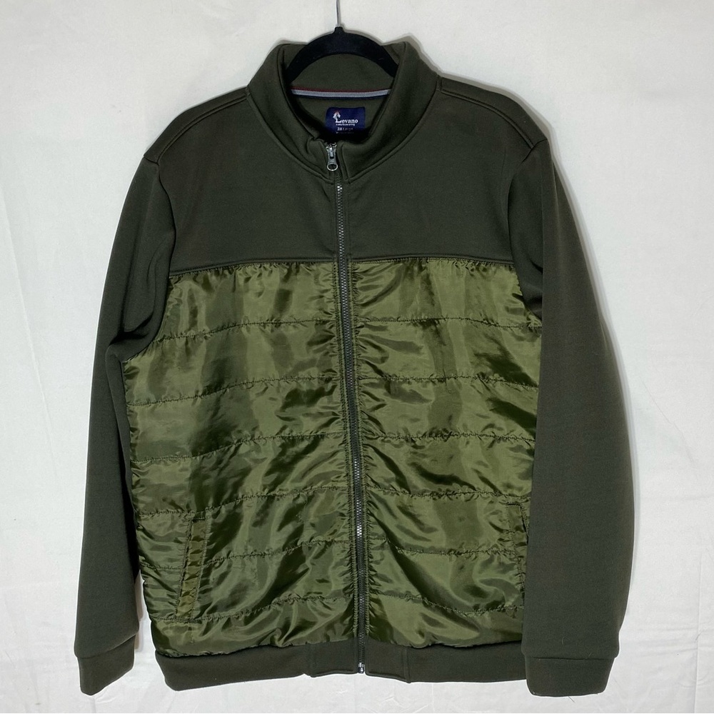 Levano Green Zip Front Mock Neck Lightweight Activewear Jacket 3XL